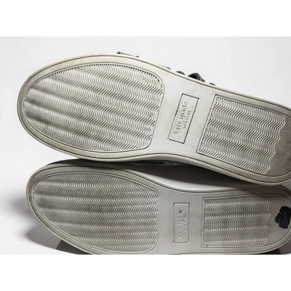 Kate Spade Fez Women's Leather Sneakers White/Blk Size 10 EUC
